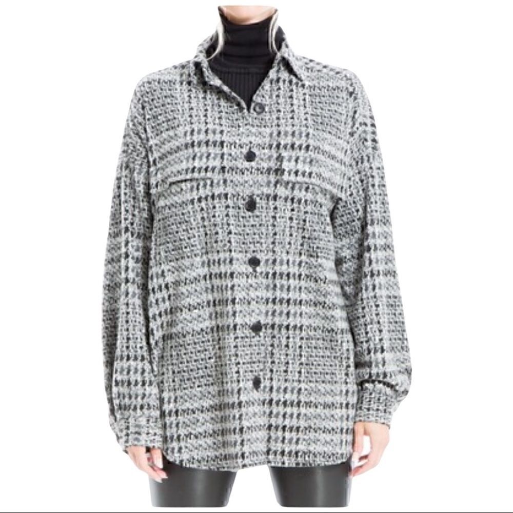 Max Studio houndstooth Shacket Top Jacket‎